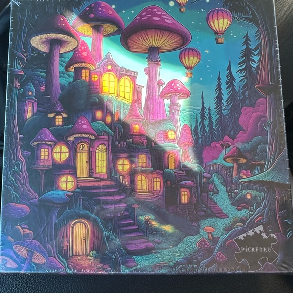 Holiday | Colorful Magic Mushroom Castle Fantasy Art Jigsaw Puzzle ...